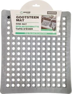 Merkloos Gootsteenmat PVC Vierkant Grijs 28 Cm -Schone Winkel 918x1200 3