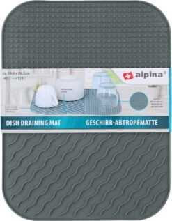 Alpina Afdruipmat - Droogmat - Siliconen - 26,5x34,5 Cm - Grijs -Schone Winkel 935x1200 2