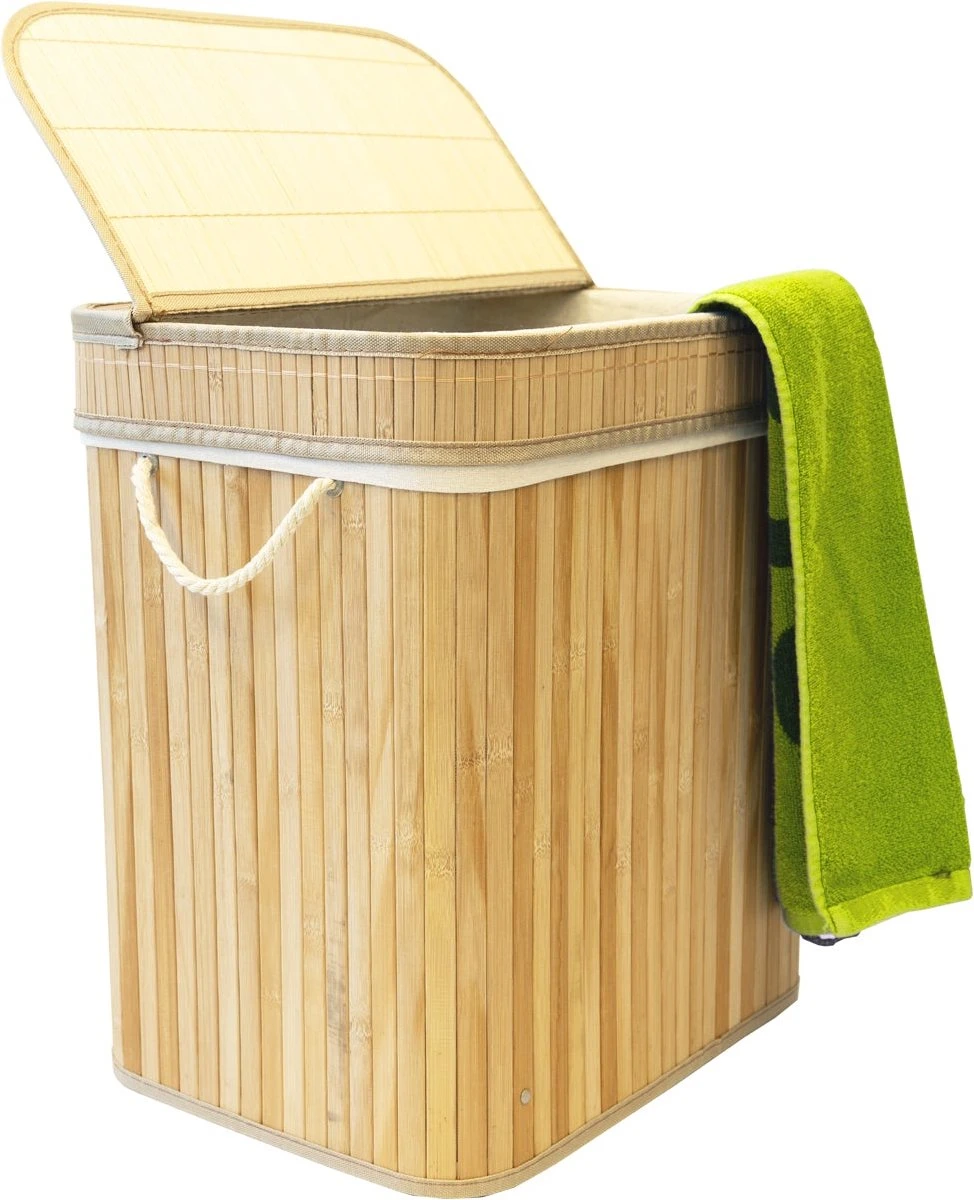 Casa Pura Bamboe Wasmand - Wassorteerder - Wasbox - Met Handvatten - 40 X 30 X 45 Cm 6 Casa Pura Bamboe Wasmand - Wassorteerder - Wasbox - Met Handvatten - 40 X 30 X 45 Cm - Afbeelding 4