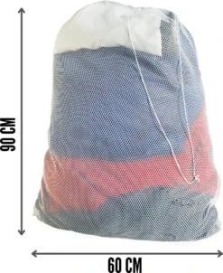 Orange85 Waszak - Groot - XL - 60 X 90 CM - Wit - Treksysteem - Trekbandsluiting - Polyester - Wasnet - Laundry Bag - Voor Kleding -Schone Winkel 981x1200