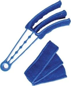 Jaloezie Reiniger + Extra Schoonmaakdoekje - Jaloezie Stoffer - Plumeau - Borstel - Lamellen Schoonmaak - Blauw