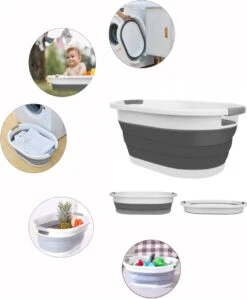 Merkloos Opvouwbare Siliconen Mand - Wasmand - Babybadje - Opbergmand - Opbergbox 25L - Ideaal Voor Camping Of Appartement