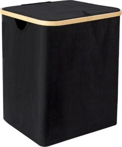 Opvouwbare Wasmand Met Deksel – Wassorteerder – Wasmanden – Wasmand Bamboe – Zwart - 60Liter -Schone Winkel 994x1200 2